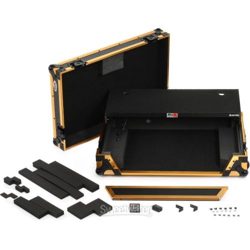 프로 ProX XS-DDJ1000-WLT-FGLD-LED Flight Case for Pioneer DJ Controllers - Gold Black