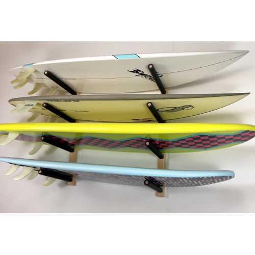 프로 Pro Board Racks Surfboard, Wakeboard, Kiteboard Wall Rack Mount -- Holds 4 Boards