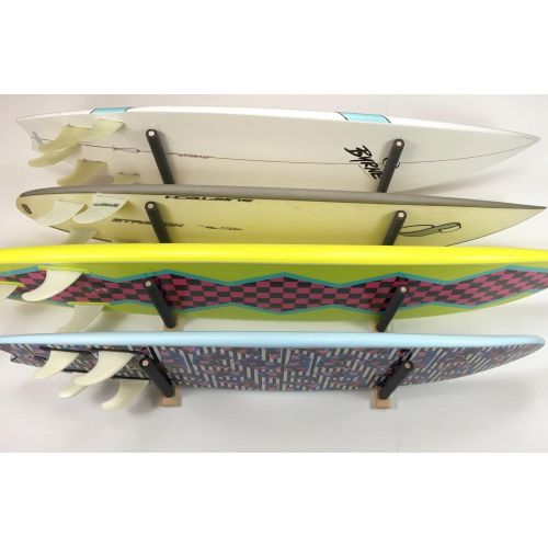 프로 Pro Board Racks Surfboard, Wakeboard, Kiteboard Wall Rack Mount -- Holds 4 Boards