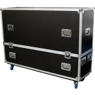 ProX Adjustable Dual Flight Case with Casters for LED/LCD/Plasma TVs (70 to 80