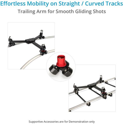 프로 Proaim Agile Heavy-Duty Floor & Track Studio Dolly for Spiked Tripods