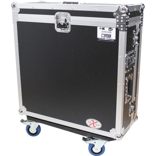 프로 ProX Heavy-Duty Flight Case with Doghouse and Wheels for Yamaha TF3 Studio Mixer Console (Silver on Black)