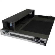 ProX Heavy-Duty Flight Case with Doghouse and Wheels for Yamaha TF5 Studio Mixer Console (Silver on Black)