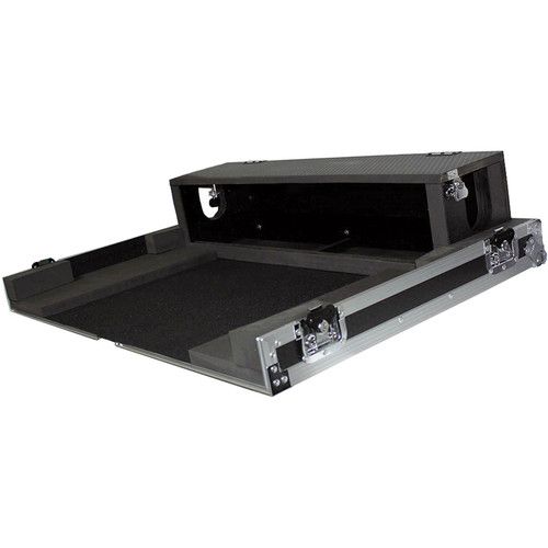 프로 ProX Heavy-Duty Flight Case with Doghouse and Wheels for Yamaha TF5 Studio Mixer Console (Silver on Black)