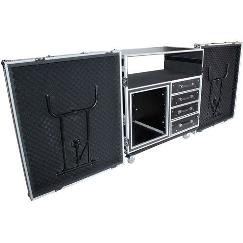 프로 ProX 12 RU Dual-Table Case and Mixing Console Workstation with Casters (20