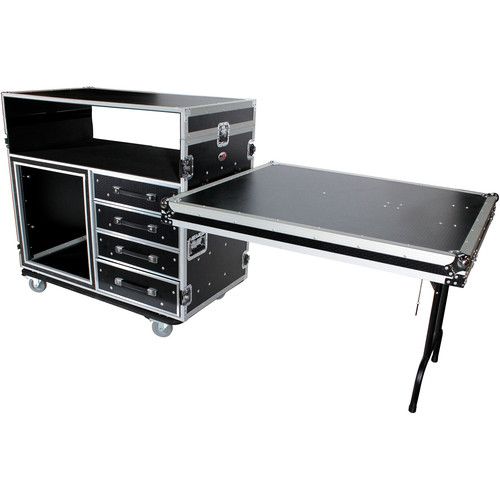 프로 ProX 12 RU Dual-Table Case and Mixing Console Workstation with Casters (20