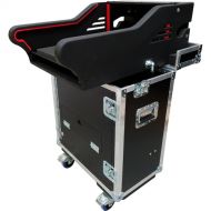 ProX Hydraulic Lift Case for Midas M32R with 1 RU Under Console (Silver on Black)