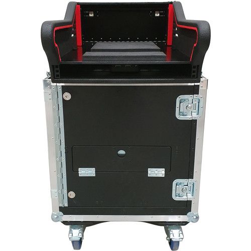 프로 ProX Hydraulic Lift Case for Midas M32R with 1 RU Under Console (Silver on Black)