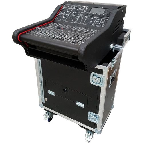 프로 ProX Hydraulic Lift Case for Midas M32R with 1 RU Under Console (Silver on Black)