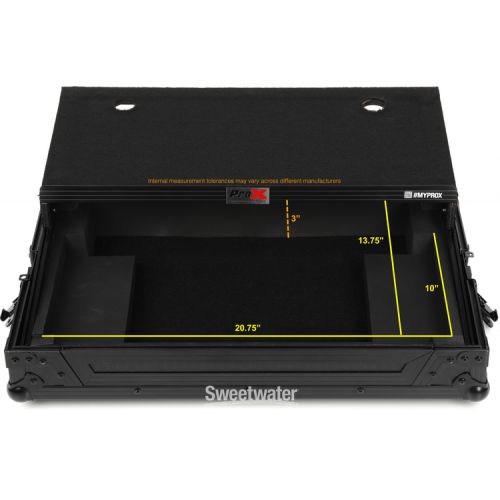 프로 ProX X-DDJREV1LTBL Flight Case for Pioneer DDJ-REV1 with Laptop Shelf - Black