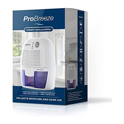 프로 Pro Breeze 500ml kompakter und tragbarer Mini Luftentfeuchter gegen Feuchtigkeit, Schmutz und Schimmel zu Hause, in der Kueche, im Schlafzimmer, Wohnwagen, Buero und Garage