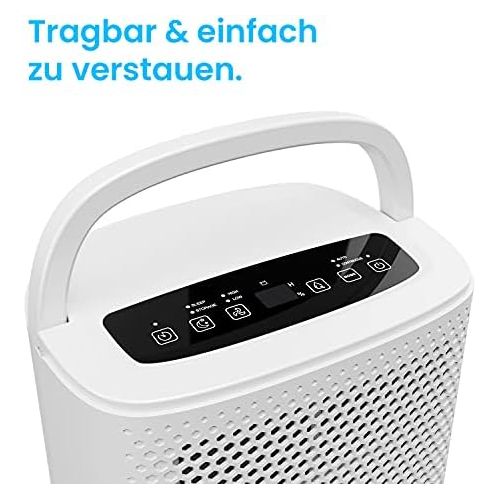 프로 Pro Breeze Luftentfeuchter 12L in 24h Entfeuchtungsleistung - Raumgroesse ca. 120m³ (~20 m²) - mit 4 Betriebsarten, Digitalanzeige, Ablaufschlauch, Waschetrocknung, Timer - Gegen Feu