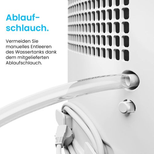 프로 Pro Breeze Luftentfeuchter 12L in 24h Entfeuchtungsleistung - Raumgroesse ca. 120m³ (~20 m²) - mit 4 Betriebsarten, Digitalanzeige, Ablaufschlauch, Waschetrocknung, Timer - Gegen Feu