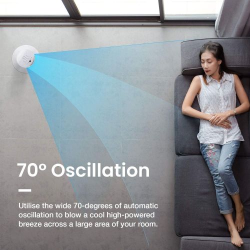 프로 Pro Breeze Oszillierender Turmventilator, 79 cm Hoehe, 70 Grad Oszillation, Saulenventilator mit 3 Geschwindigkeitsstufen, 60 Watt Ventilator mit Fernbedienung und Timer | Weiss