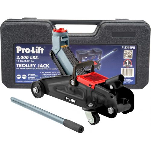 프로 Pro-LifT F-2315PE Grey Hydraulic Trolley Jack Car Lift with Blow Molded Case-3000 LBS Capacity