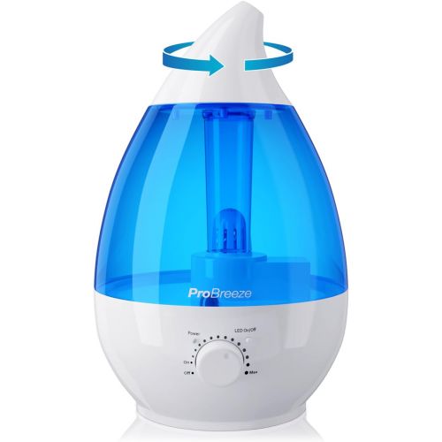 프로 Pro Breeze 3,8L Ultraschall-Luftbefeuchter mit hoher Wassertankkapazitat, Aroma Duftoel Diffusor, Keramik Filter, LED Nachtlicht und automatischer Abschaltung - ideal fuer Schlafzim