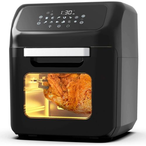 프로 Pro Breeze 12.7 Quart Air Fryer Oven - Large Air Fryer Toaster Oven, 12 Cooking Modes including Rotisserie & Food Dehydrator, 19 Accessories