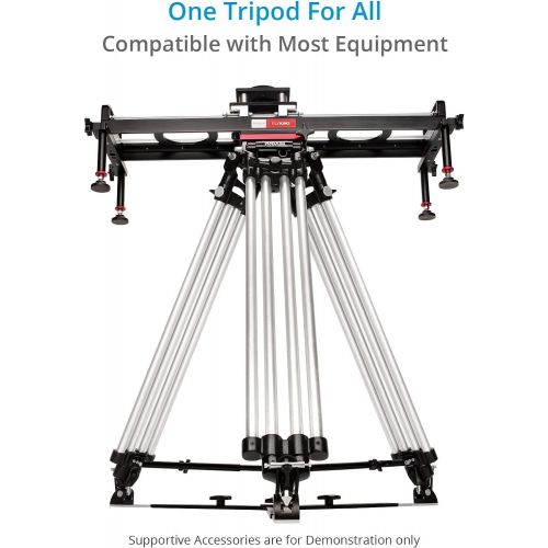 프로 PROAIM 150mm Aluminum Camera Tripod Stand with Spreader 66-Inch, Heavy-Duty Yet Lightweight, 2-Stage, Twin Legs Stand, Payload - 500kg/1100lb for Cinema Cameras (P-CST-150)