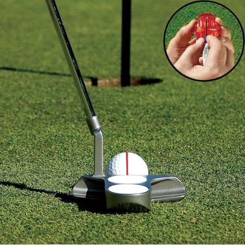 프로 ProActive Sports Line M Up Pro Precision Golf Ball Alignment and Identification Tool with Sharpie Mini