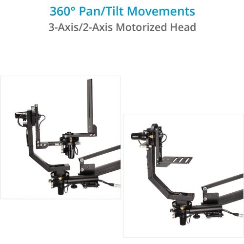 프로 PROAIM Spin-3 (3-Axis) Motorized Dutch Roll 360° Pan Tilt Head for Video DSLR Cinema Camera Camcorders up to 15kg/33lb with Joystick Control System for Jib Crane Tripod + Storage B