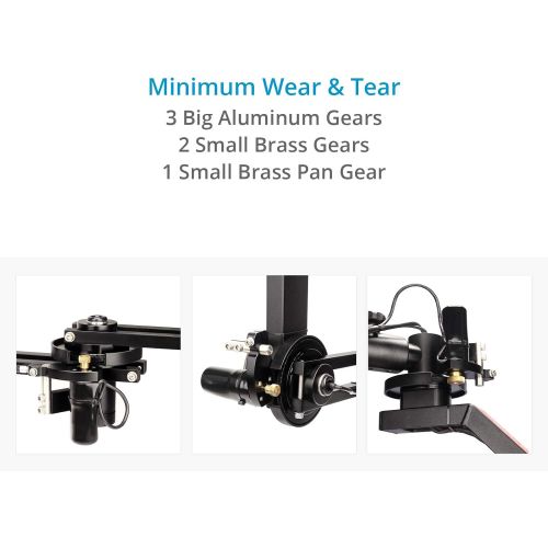 프로 PROAIM Spin-3 (3-Axis) Motorized Dutch Roll 360° Pan Tilt Head for Video DSLR Cinema Camera Camcorders up to 15kg/33lb with Joystick Control System for Jib Crane Tripod + Storage B