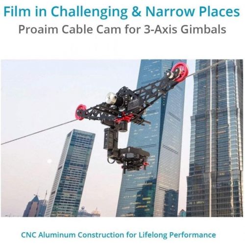 프로 PROAIM Sky-Walker Cinema CableCam System for 3-Axis Camera Gimbals ? Professional Hi-Quality Video Equipment, Payload - 10kg/22lb, Cable CAM & Flight Case PSWCC10