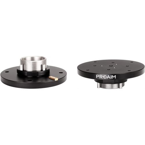 프로 PROAIM Mitchell Male Mount & Castle Nut for Vibration Isolator - Attaches Isolator System to Camera Tripod, Crane & Dolly with Mitchell Base Attaches 3-Axis Gimbal to Vibration Iso