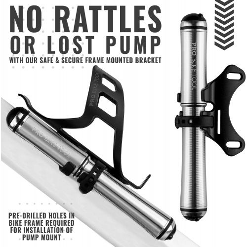 프로 PRO BIKE TOOL Mini Bike Pump Premium Edition - Fits Presta and Schrader valves - High Pressure PSI - Bicycle Tire Pump for Road and Mountain Bikes