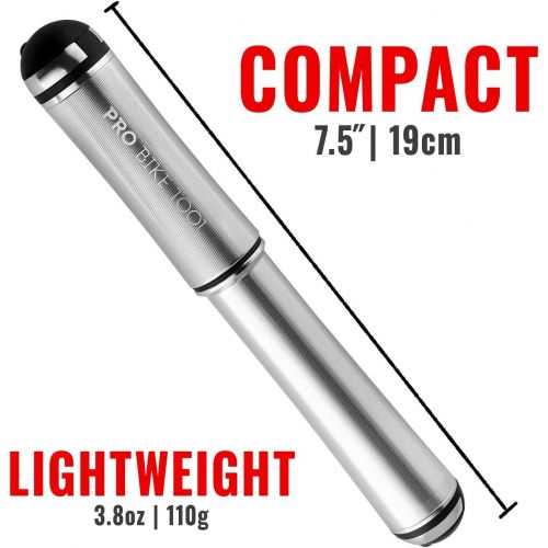 프로 PRO BIKE TOOL Mini Bike Pump Premium Edition - Fits Presta and Schrader valves - High Pressure PSI - Bicycle Tire Pump for Road and Mountain Bikes