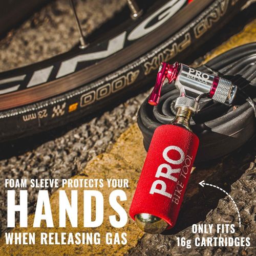 프로 PRO BIKE TOOL CO2 Inflator - Quick & Easy - Presta and Schrader Valve Compatible - Bicycle Tire Pump for Road and Mountain Bikes - Insulated Sleeve - No CO2 Cartridges Included