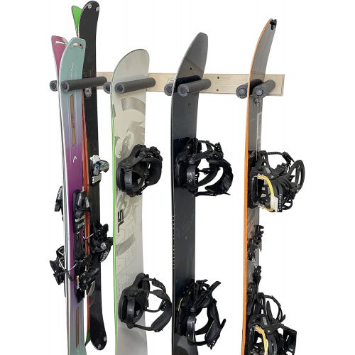 프로 Pro Board Racks Vertical Ski and Snowboard Storage Rack (Holds Up to 12 Pairs of Skis)