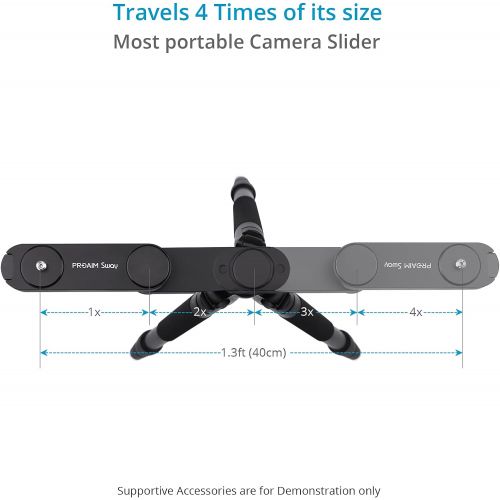 프로 [아마존베스트]PROAIM Sway Extendable Video Camera Slider | Covers Up to 4× Linear Motions on Tripod | Portable CNC Aluminum Slider Rail Track Dolly for DSLR Video GoPro/Smartphone (SL-051-00)