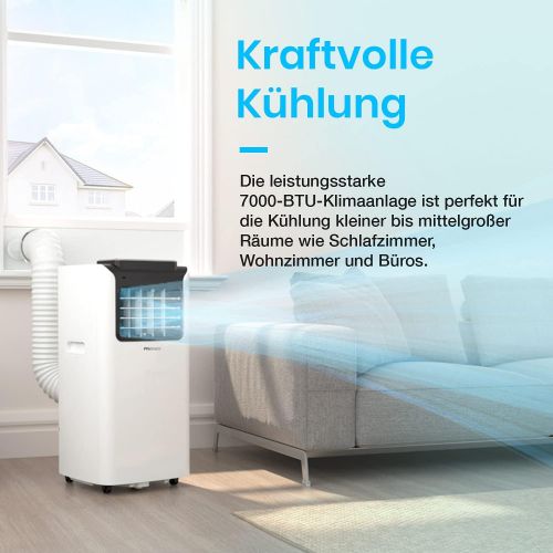 프로 [아마존베스트]Pro Breeze Mobile Air Conditioner Air Cooler, Fan, Dehumidifier, Night Mode Air Conditioning Device with Energy Class A, Window Seal Set, Remote Control and 24 Hour Timer