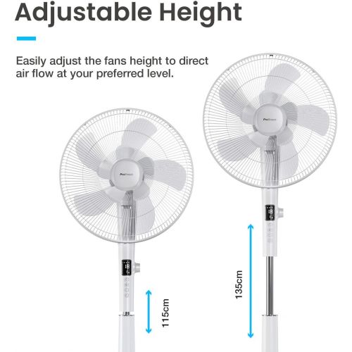 프로 [아마존베스트]Pro Breeze 40 cm Tower Fan with Remote Control and Digital Display