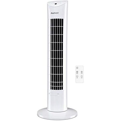 프로 [아마존베스트]Pro Breeze Oscillating Tower Fan, 79cm in Height, 70-Degree Oscillation, Column Fan with 3 Speed Settings, 60Watt Fan with Remote Control and Timer
