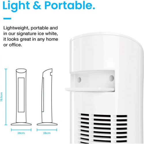 프로 [아마존베스트]Pro Breeze Oscillating Tower Fan, 79cm in Height, 70-Degree Oscillation, Column Fan with 3 Speed Settings, 60Watt Fan with Remote Control and Timer