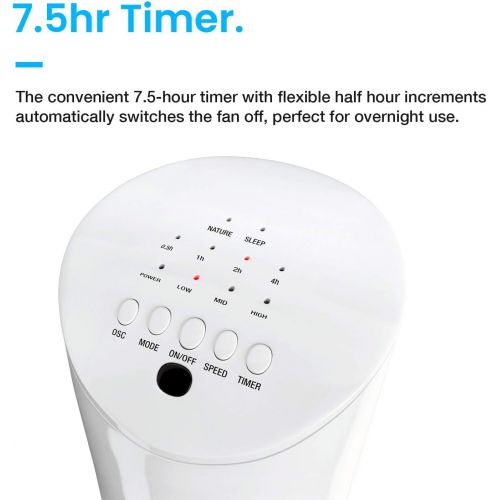 프로 [아마존베스트]Pro Breeze Oscillating Tower Fan, 79cm in Height, 70-Degree Oscillation, Column Fan with 3 Speed Settings, 60Watt Fan with Remote Control and Timer