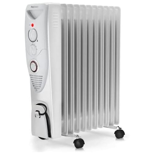 프로 [아마존베스트]Pro Breeze 2500W Oil Radiator - Energy-saving Electric Radiator with 11 fins, Integrated Timer and 3 Heat Levels, Adjustable Thermostat and Safety Shut-off Function