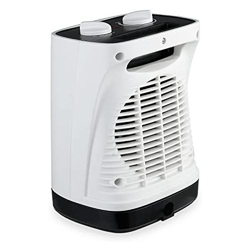 프로 Pro Breeze TM 2000W Mini ceramic fan heater with automatic oscillation, two power levels, energy saving operation, white