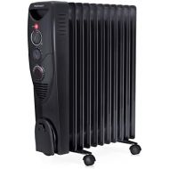 Pro Breeze 2500 W Energy Saving Oil Radiator Electric Radiator with 11 Ribs, Integrated Timer, 3 Heat Settings, Adjustable Thermostat and Safety Shut Off Function Black