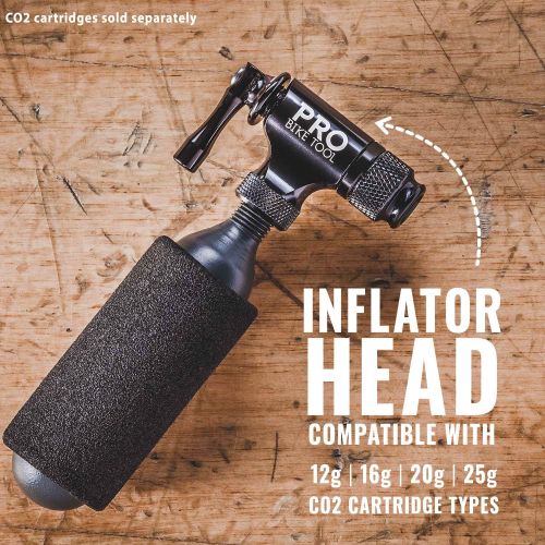 프로 자전거 정비 공구 수리PRO BIKE TOOL CO2 Inflator - Quick & Easy - Presta and Schrader Valve Compatible - Bicycle Tire Pump for Road and Mountain Bikes - Insulated Sleeve - No CO2 Cartridges Included