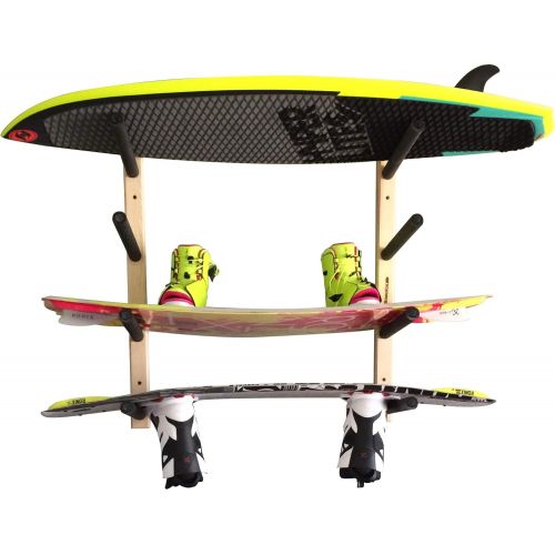 프로 Pro Board Racks Wakeboard Surfboard Wall Rack Mount - Holds 4 Boards