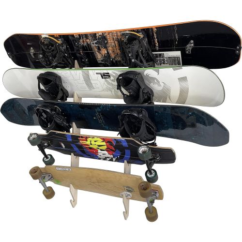 프로 Pro Board Racks Snowboard Wall Rack Mount - Holds 5 Boards