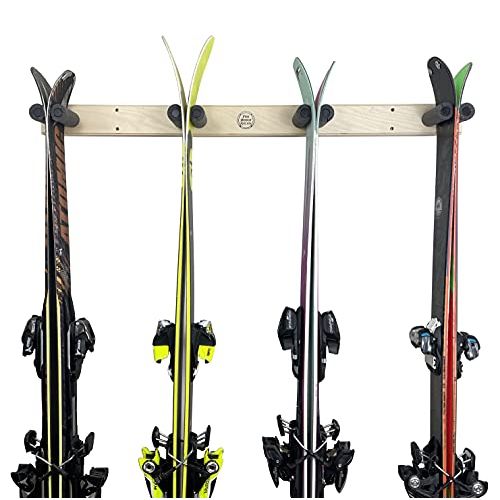 프로 Pro Board Racks Ski Wall Rack Mount - 4 Vertical Sets of Skis