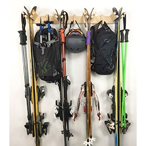 프로 Pro Board Racks The Apres Vertical Ski Storage Rack (Holds 4 Sets of Skis)