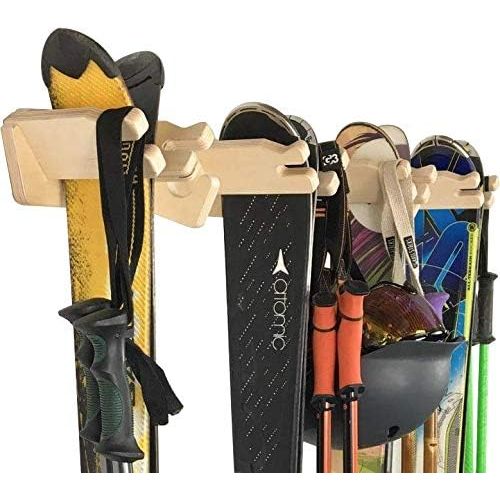 프로 Pro Board Racks The Apres Vertical Ski Storage Rack (Holds 4 Sets of Skis)