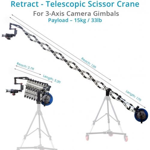 프로 PROAIM Powermatic Scissor 17ft Retract - Telescopic Electronic Camera Crane for 3-Axis Camera Gimbals - DJI Ronin, Movi | for Film, Cinema, Movie, Video, TV Productions | Flight Ca