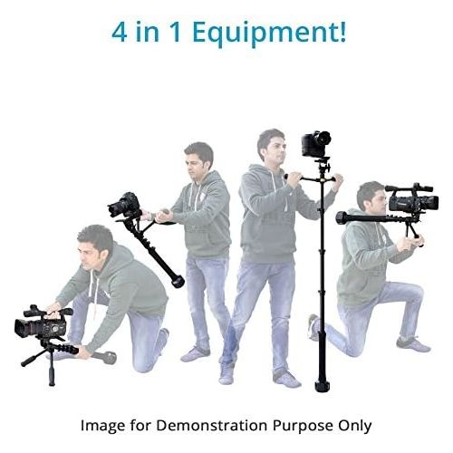 프로 PROAIM Vario 4-in-1 Multifunctional Rig - Hi-Hat, Shoulder Rig, Monopod & Stabilizer for DSLR Video Camera up to 15 kg33 lbs | Best Portable Handheld Travel Support Rig with FREE