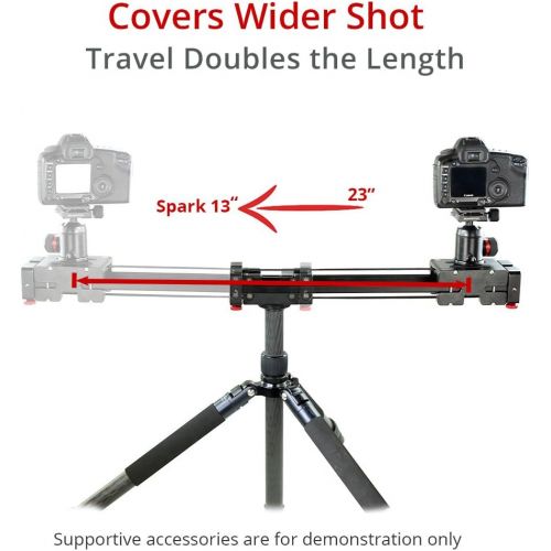 프로 PROAIM Spark 13 Video DSLR Camera Slider Extendable Double Travel Distance on Tripod Track Dolly Rail Slider (P-SPK-13) | Best Travel Slider