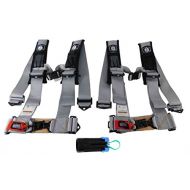 Pro Armor A114230OR(x2) P151100 4 Point 3 Harness w Override Clip - Silver 2 PACK